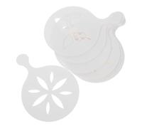 MINAOLULUS Coffee Stencil Cake Decorating Stencils 8pcs Reusable PP Leaves Butterfly Flowers for Home Gatherings and Cappuccino Drawing