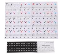MINAOLULUS Colorful Piano Keyboard Stickers with Staff and Number Notation, Sheet with Black Key Labels, Beginner Piano Accessory for Learning and Practice
