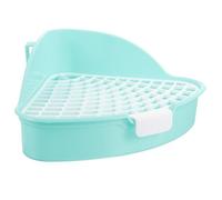 MINAOLULUS Corner Pet Toilet Training Tray for Rabbits Hamsters Guinea Pigs, Blue Triangle Litter Box with Raised Rim, Indoor Small Animal Potty Aid for Cage Use