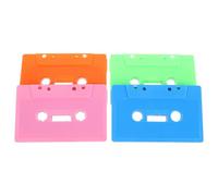 MINAOLULUS DIY Cassette Tapes 4pcs Pack, Empty Vintage Tape Shells in Plastic for Music Recording and Rustic Wall Art Decoration, Ideal for Party Favors
