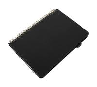 MINAOLULUS Double Coil Binding Address Phone Book with Alphabet Tabs, Portable Waterproof Cover, Pu and Paper Material, Black Spiral Notebook with Write Loop, for Office and Home Use