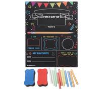 MINAOLULUS Double Sided Wooden Chalkboard Sign for First Day at School with Sponge Eraser, Lightweight and Easy to Store Decoration for Classroom and Home Use During Back to School Season