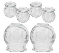 MINAOLULUS Glass Cupping Therapy Set 6 Pcs with Thickened Glass Cups and Cotton, Convenient and Practical for Skin for Face and Soles the Feet Relaxation