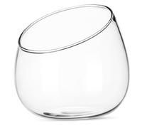 MINAOLULUS Glass Planter Slanted Glass Terrarium for Home Centerpieces 12Cm round Vase Natural Atmosphere for Moss and Succulents