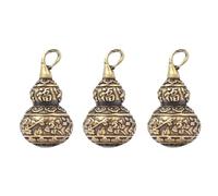 MINAOLULUS Gourd Pendants Keychain Brass with Unscrew Design 3 Pcs and Lightweight Features, Unique Antique Calabash for DIY Works and Making Jewelries