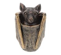 MINAOLULUS Halloween Gothic Bat Jewelry Box Resin Trinket Storage Jar with Lid Antique Bronze Decorative Bat Sculpture for Home Décor and Halloween Party