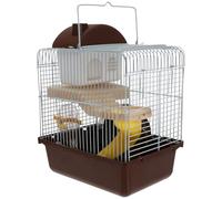 MINAOLULUS Hamster Cage Fun Play Spot Small Castle Design Double Layer and Sturdy Plastic Pet Cage with Accessory for Random Color Hamsters for Small Pet Homes
