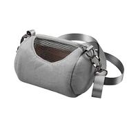 MINAOLULUS Hamster Pet Carrier Bag Portable Round Travel Storage Bag for Small Pets Grey Comfortable Strap and Secure Closure for Outdoor Use