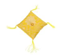 MINAOLULUS Handcrafted Buddhist Singing Bowl Cushion 16cm Square Sound Bowl Holder Pillow with Embroidery Patterns for Meditation and Temple Rituals Random Color