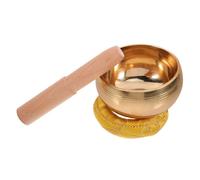MINAOLULUS Handmade 8cm Tibetan Singing Bowl Set with Wooden Mallet and Cushion Mat for Meditation Yoga Sound Healing Therapy Random Color