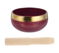 MINAOLULUS Handmade Copper Yoga Meditation Bowl with Wooden Stick, Purple Sound Bowl for Deep Meditation and Stress Relief, for Creative Thinking and Mindfulness Practice