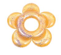 MINAOLULUS Inflatable Swimming Ring with Flower Design in Golden Pvc Material, Safe and Sturdy Swim Ring for Pool Use, for Outdoor Beach Fun and Entertainment