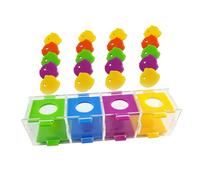 MINAOLULUS Intelligent Parrot Throwing Box for Training and Sorting, Colorful Grid Design, Educational Plaything for Pet Parrots, Suitable for Bird Cognitive Development Random Color