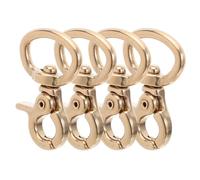 MINAOLULUS Keychain Snap Hooks 4Pcs Pure Brass Lobster Claw Clasps 15Mm Width 36Mm Height Sturdy Metal Clips for Festival Accessories and Leather Goods