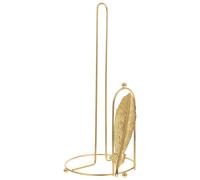 MINAOLULUS Kitchen Roll Holder Gold Paper Towel Holder Stand, Iron Plume Design, Easy to Clean, Easy Installation, Nordic Farmhouse Style for Kitchen Countertop Decoration