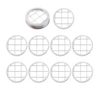 MINAOLULUS Mason Jar Lids Canning Caps Stainless Steel with Flower Insert 11 Pcs Lightweight Silver round Smooth Surface, for Home Canning and Decorative Flower Arrangements