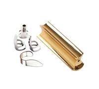 MINAOLULUS Metal Guitar Slide Bar Set with Picks Gold Tone Bar for Acoustic and Electric Guitar Practical Metal Finger Slide and Lap Steel Playing