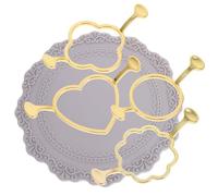 MINAOLULUS Metal Wax Seal Stamp Molds 5pcs Set Round Heart Floral Leaf Flower Shapes Silicone Backing Pad Heat Resistant Wax Seal Stamp Mat for Letter Sealing and Crafting