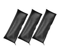 MINAOLULUS Microphone Bags Pu Material Stylish Black 3pcs with Smooth Zipper Design Mic Storage Bags Sturdy and Tear-Resistant Organisers for Travel for Musicians and Performers