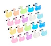 MINAOLULUS Mini Resin Flamingo Figurines Decorative Collectible Tiny Animals Glow the Dark 20pcs for Cake Topper or Shelf Display