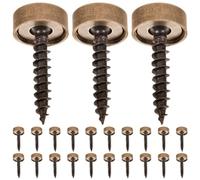 MINAOLULUS Mm Brass Self Tapping Screws Corrosion Resistant Fasteners 24pcs with Decorative Cap Covers and Coffee Colour for Wall and Mirror for Assembling and Retrofitting Furniture