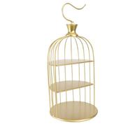 MINAOLULUS Multi-layer Iron Bird Cage Cake Display Stand with Three Trays, Golden Dessert Rack for Weddings and Afternoon Tea, Stylish Metal Pastry Holder for Party and Banquet Decoration