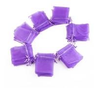 MINAOLULUS Organza Drawstring Bags Breathable and Easy to Open and Close Purple for Jewelry Packaging 100pcs Mini 7x9cm Mesh Pouches for Party and Church Use