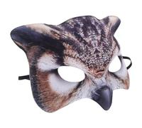 MINAOLULUS Owl-shaped for Women Lightweight and Comfortable Eva Material Halloween Celebration Creature Mask Brown Half Face Realistic Design
