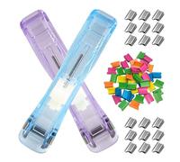 MINAOLULUS Paper Clip Dispenser Portable Handheld Paper Clipper with 150pcs Reusable Colorful Clips Plastic and Metal Easy Categorization Refillable for Office and Home Document Organization