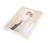 MINAOLULUS Pearl Picture Frame Resin and Glass Material 8x10 Inch with Stable Bottom and Rounded Edges for Storing Precious Photos, for Graduation and Parties Display