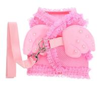 MINAOLULUS Pet Harness Large Pink Angel Wings Dog Chest Strap Adjustable Soft Vest Harness for Cats and Small Dogs, Breathable Pet Chest Strap for Walking and Training