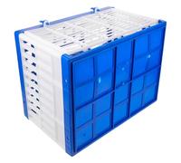 MINAOLULUS Portable Folding Plastic Pigeon Carrier Cage for 4-6 Racing Homing Pigeons, Bird Travel Transport Crate with Handle for Training and Home Use, 15.64x11.71x9.82in