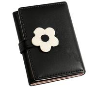 MINAOLULUS Pu Leather Wallet Simple Korean Style with Classified Storage and Organizer Coin Purse Cute Black Tri-fold Wallet for School or Outdoor Use for Teenage