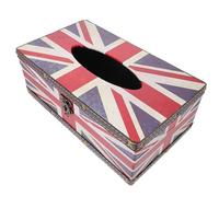 MINAOLULUS Retro Tissue Box Holder with Union Jack Design Vintage Style Napkin Container for Home and Car Bathroom Tissue Dispenser Box