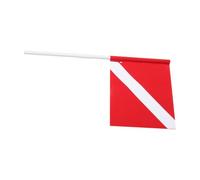 MINAOLULUS Scuba Dive Flag Red and White 13x12 Inches with 23.6 Inch Flagpole Visible Marker for Boating and Scuba Diving