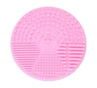MINAOLULUS Silicone Makeup Brush Cleaning Pad Hand Held Pink Scrubber Tool with Hollow Design for Flexibility for Easy and Effective Makeup Brush Cleaning