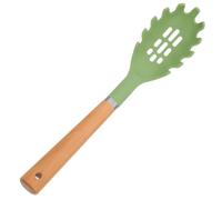 MINAOLULUS Silicone Spaghetti Spoon Stainless Steel Pasta Server Fork Easy to Use Slotted Noodle Spoon for Serving Pasta and Noodles Without Spilling for Daily Kitchen Random Color