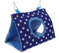 MINAOLULUS Small Blue Star Plush Bird Hammock Circular Hole, Waterproof Parakeet Hanging Nest Bed for Cage, Warm Soft Pet Sleeping Hammock Suitable for Parrots and Budgies