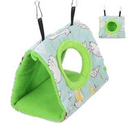 MINAOLULUS Small Waterproof Parrot Cage Nest Hammock, Wear-resistant Hanging Bird Hammock with Bear Pattern and Green Base, Comfortable Parrot Accessory for Household Bird Cages