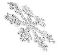 MINAOLULUS Snowflake Iron-on Patch 9.5cm Silver Rhinestone Decorative Applique for Clothes Hats Shoes, Multi-Function Wear-Resistant Crystal Embellishment for Winter and Christmas Craft