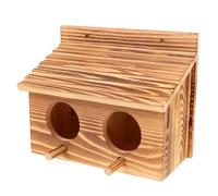 MINAOLULUS Solid Wood Bird Nest Outdoor House for Parrot Cages Parakeet House Conure Breeding Boxes Perch for Egg Laying Box and Finch Mating in Garden Aviary