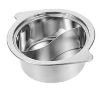 MINAOLULUS Stainless Steel Dual-Section Hot Pot with Dividers, Rust-Proof and Wear-Resistant Cooking Pot Suitable for Stove Top Use and Family Meals