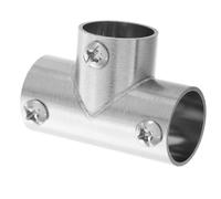 MINAOLULUS Stainless Steel Pipe Direct Connector Tee 19mm Outer Diameter Metal Fitting for Boat Railing and Safety Gate Industrial Fixed Pipe Joint