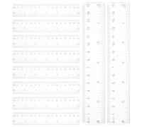 MINAOLULUS Straight Plastic Rulers Bulk 10Pcs 15Cm Metric Measuring Ruler Set for School Students and Drawing Use with 1.6Mm Thickness