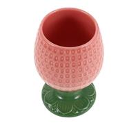 MINAOLULUS Strawberry Goblet Dishwasher Safe 300ml Ceramic with Ergonomic High Footed Structure, Cute Pink Porcelain Wine Cup for Parties and Bar Use