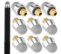 MINAOLULUS Stylus Pen Accessory 10Pcs Capacitive Replacement Tips with Silver Fiber Cloth Suitable for Smart Phones and Tablet Computers Featuring Scratch Protection and Easy Installation