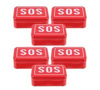 MINAOLULUS Travel Pill Organizer Box Metal Compact Pill Case Iron Small Red Travel and Hiking Sos Survival Storage Case