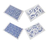 MINAOLULUS Underglaze Ceramic Decal Transfer Paper Sheets 4pcs Easy to Use Sturdy Paper with Delicate Mixed Style Designs for Pottery DIY Crafts for Creative Pottery Projects