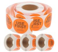 MINAOLULUS Use First Inventory Control Labels 4 Rolls 500 Adhesive Orange 38x38mm Food Storage Stickers for Restaurant and Home Kitchen