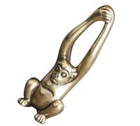 MINAOLULUS Vintage Miniature Brass Gibbon Statue Small Golden Monkey Figurine Tabletop Ornament Home Décor Accent for Living Room and Office Display